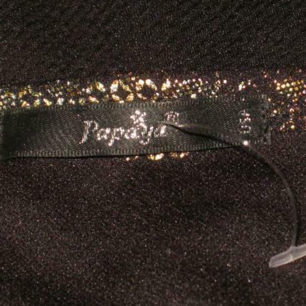 Unique Womens BLACK & MULTI GOLD MESH STRAPLESS Evening Dress by PAPAYA Sz S / M - Picture 5 of 5